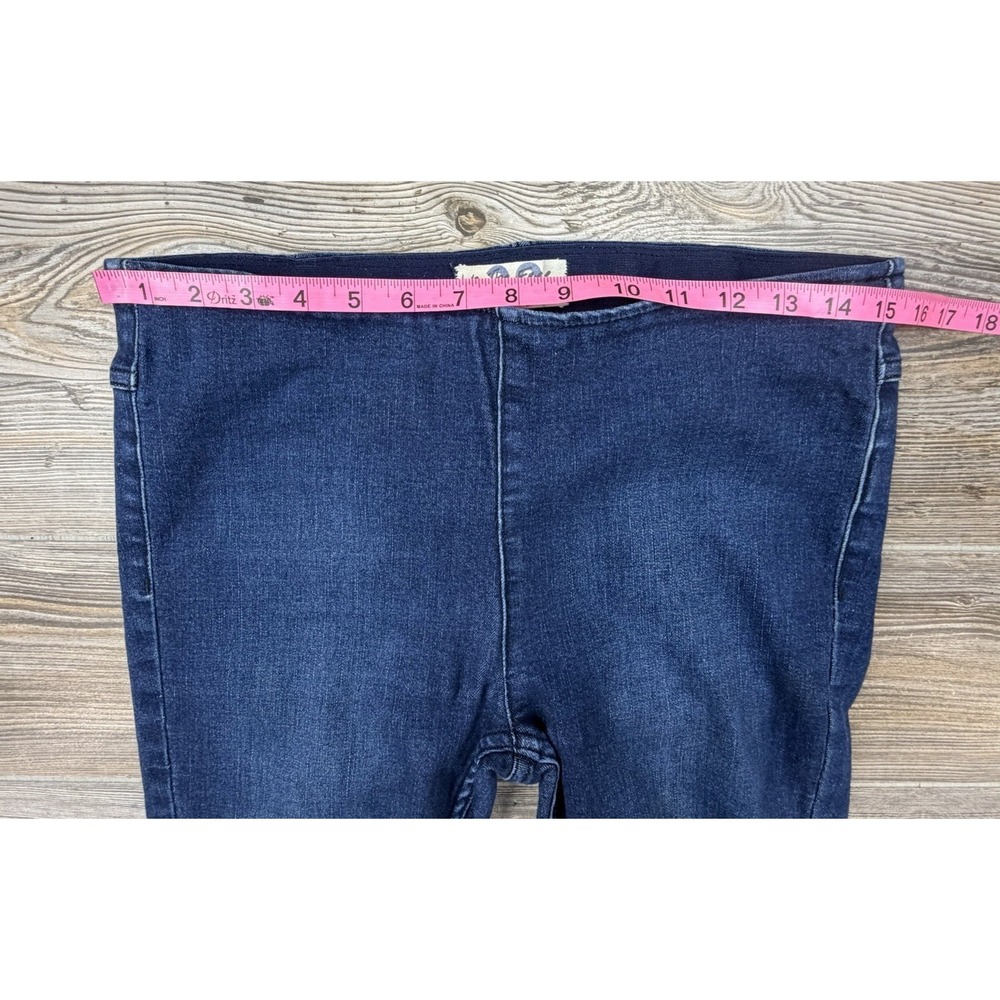 We The Free People Penny Pull-On Flare Jeans Dark Wash Blue 29 Stretch Boho - Picture 12 of 16